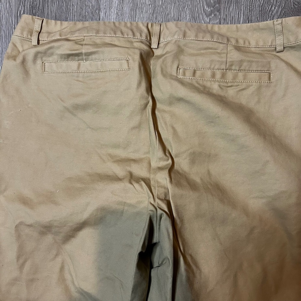 Michael Kors Womens Khaki Chino Pants Zip Pockets Tan Straight Leg Sz 12 Office - Picture 6 of 7
